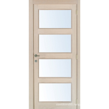 4 Panel Glass Door, Solid Wood Sticking Interior Doors